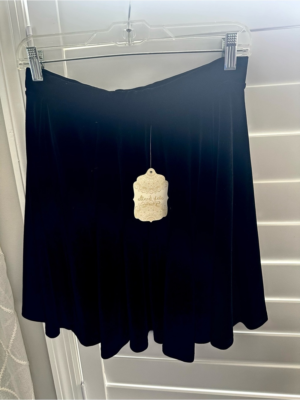 Altar'd State Black Velvet Skater Skirt